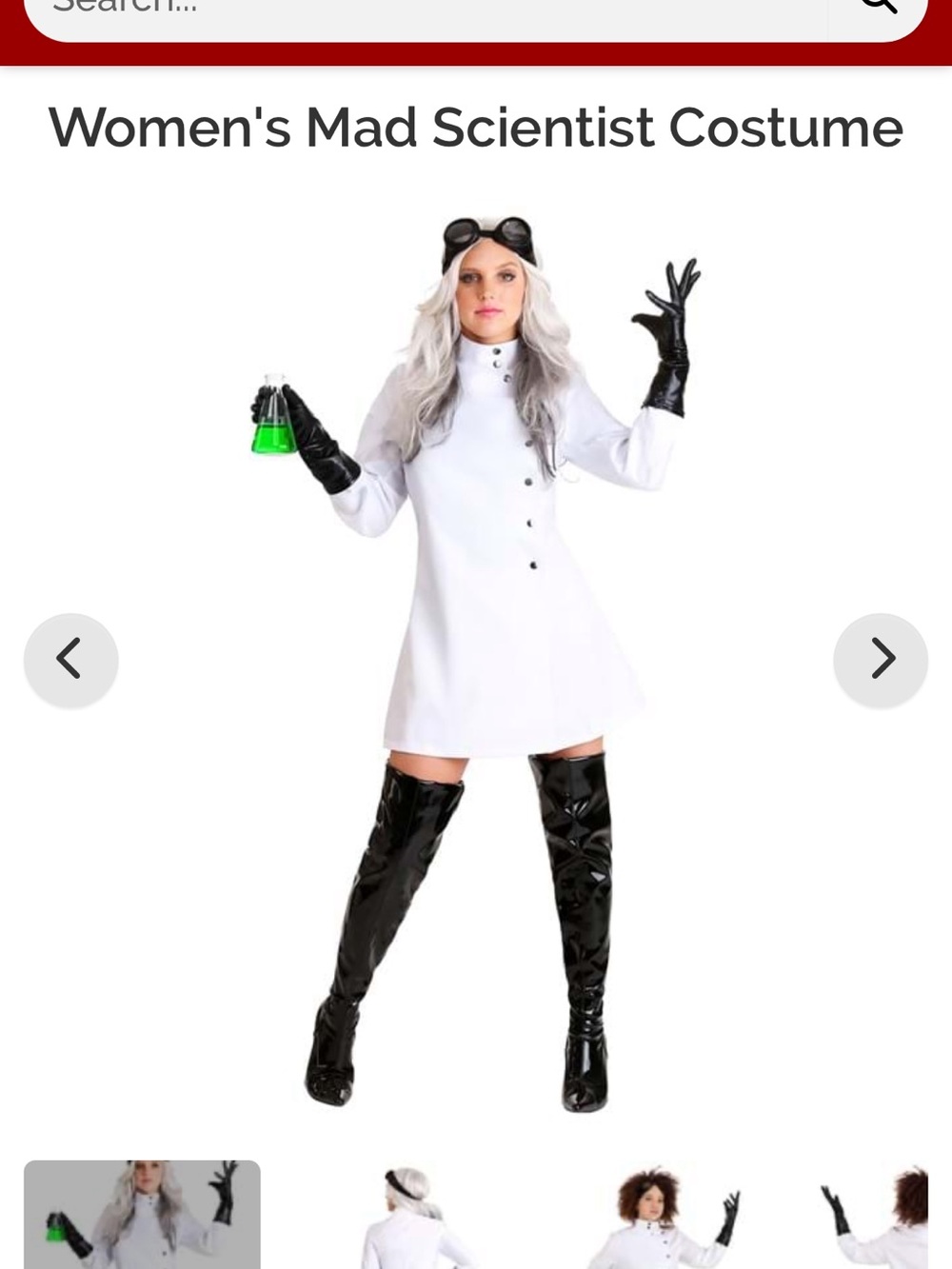 Women's White Mad Scientist Costume Dress by Fun World